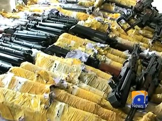 Police recover huge cache of weapons in Bannu -08 April 2016