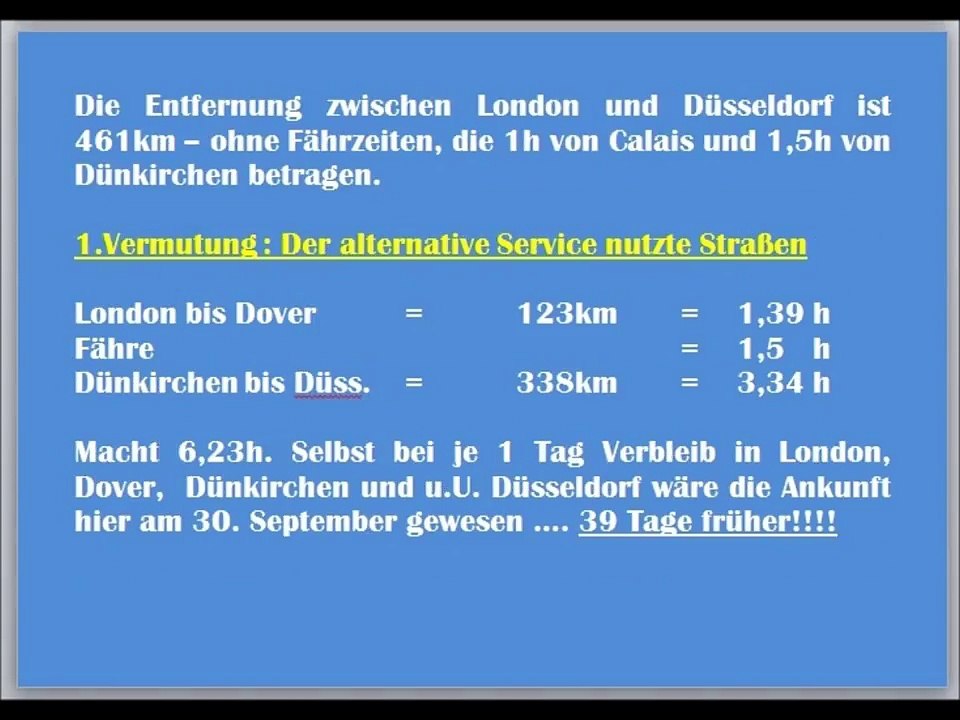 Irrweg einer postkarte - zu fuß wäre schneller gewesen