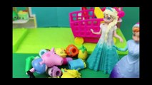 Peppa Pig Runaway George! Shopkins Adventure with Frozen Elsa and Anna Dolls DisneyCarToys