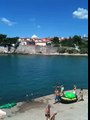 Grad Krk, plaza u gradu, beach in the city  Island Krk, Croatia