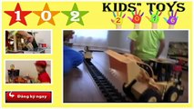 [102 Kids' Toys] Playing game train, trucks, Car draw, Cranes & Diggers - Kids' toys cars