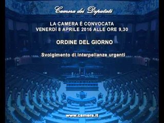 Roma - Camera - 17^ Legislatura - 604^ seduta (08.04.16)
