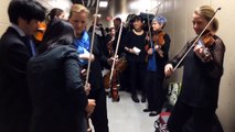 Kansas City Symphony warms up in players' tunnel