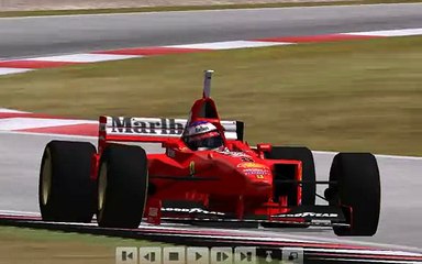 F1 Challenge '99 - '02 MOD 1997 ROUND 6 GP SPAIN FINAL LAP BATTLE FOR P2 - SCHUMI VS FRENTZEN