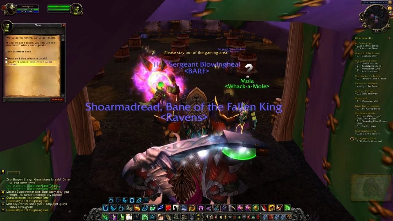 world of warcraft the darkmoon faire tauren having fun