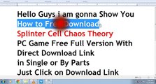 كيفية تحميل Splinter Cell Chaos Theory ألعاب الكمبيوتر كاملة روابط مباشرة