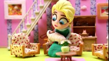 Elsa's New Baby is HUGE - Masha and the Bear Play Doh Movie Clips - Disney Frozen Stop-Motion
