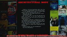 Read  Architectural Body Modern  Contemporary Poetics  Full EBook