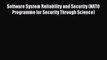 Read Software System Reliability and Security (NATO Programme for Security Through Science)