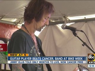 Guitar player beats cancer, band at Bike Week
