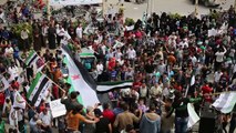 Syrians demonstrate against Assad's regime in Idlib province