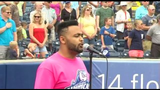 DJ Devon Sings the National Anthem for the West Michigan Whitecaps