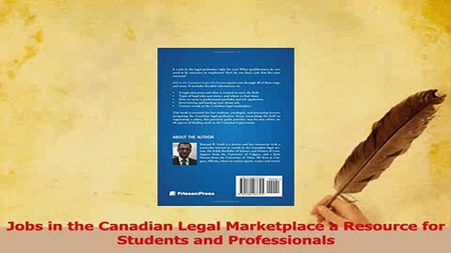 PDF Jobs in the Canadian Legal Marketplace a Resource for Students and Professionals Free Books