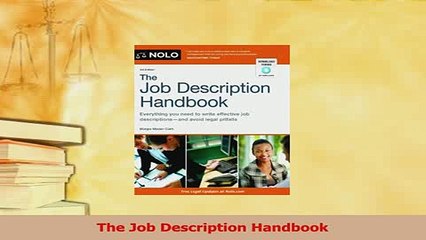 Read  The Job Description Handbook Ebook Free