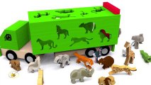 Trucks for children Learn wild animals in English! Cartoons for babies 1 year HD I Farm animals video for children