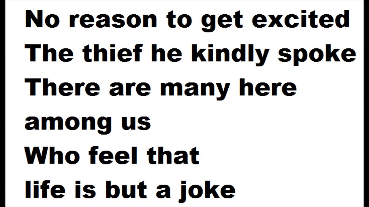 Billy  Valentine and The Forest Rangers- (Bob Dylan) "All along the watchtower"  with lyrics