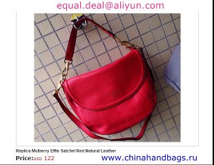 Mulberry Effie Satchel Red Real  Leather Replica for sale