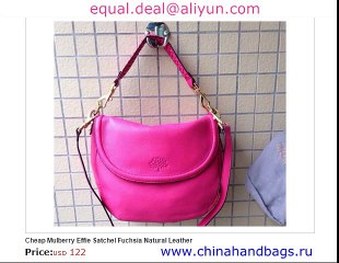 Mulberry Effie Satchel Fuchsia Real Leather Replica for Sale