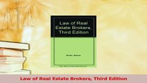 Read  Law of Real Estate Brokers Third Edition PDF Online