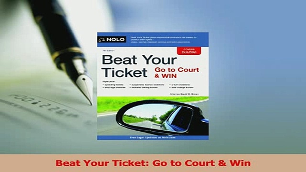 Download  Beat Your Ticket Go to Court  Win Free Books