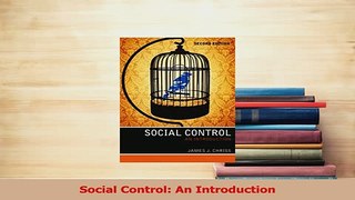 Download  Social Control An Introduction Ebook Online
