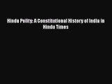 Download Hindu Polity: A Constitutional History of India in Hindu Times  EBook