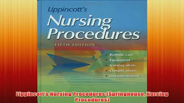 Free Lippincotts Nursing Procedures Springhouse Nursing Procedures Read Download