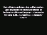 Read Natural Language Processing and Information Systems: 15th International Conference  on