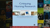 FREE PDF  Critiquing Nursing Research 2nd Edition  DOWNLOAD ONLINE