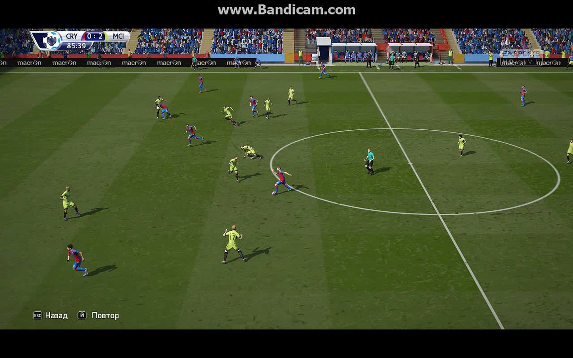 BPL 5 Тур. Кристал Пэлас - Манчестер Сити 1:2. Chamach, 86'