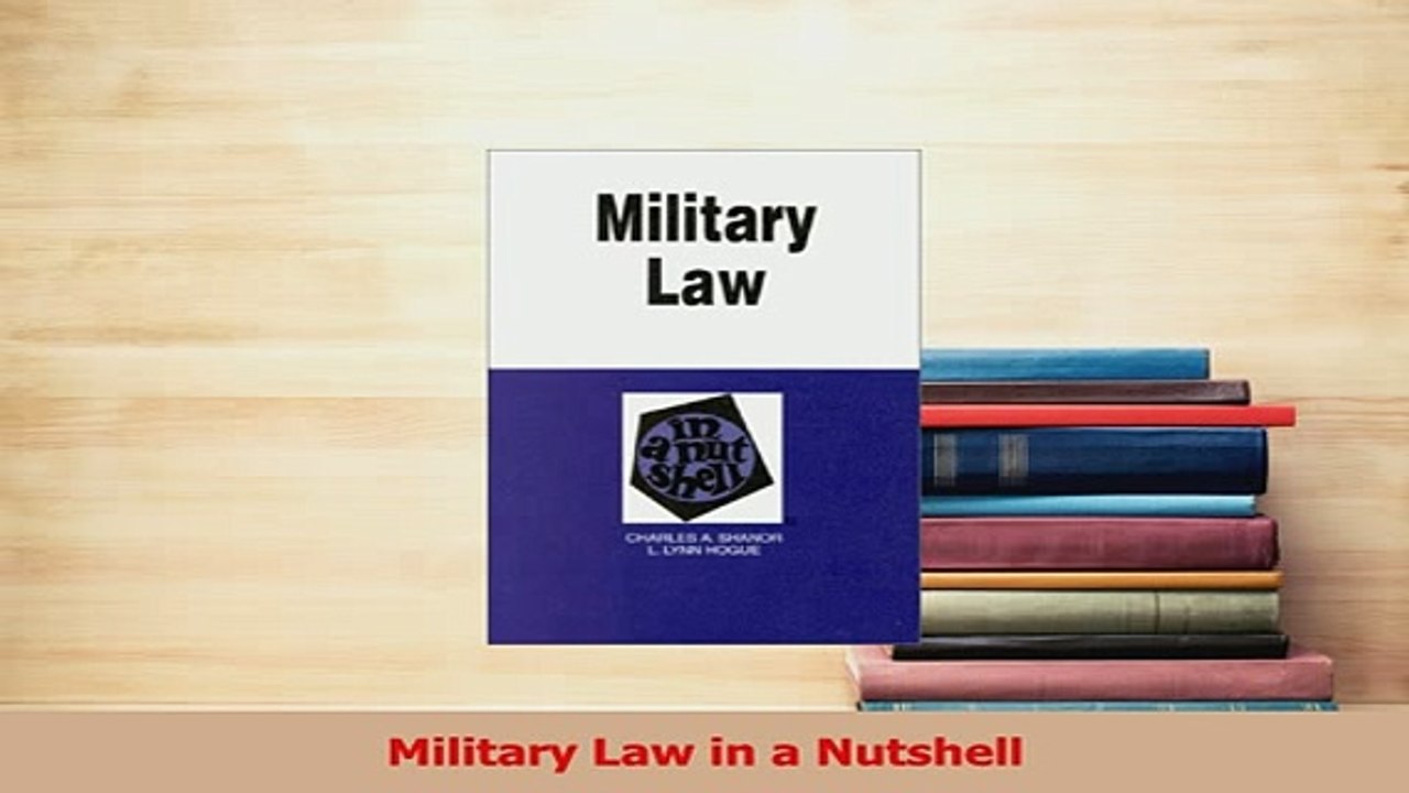 Read  Military Law in a Nutshell Ebook Free
