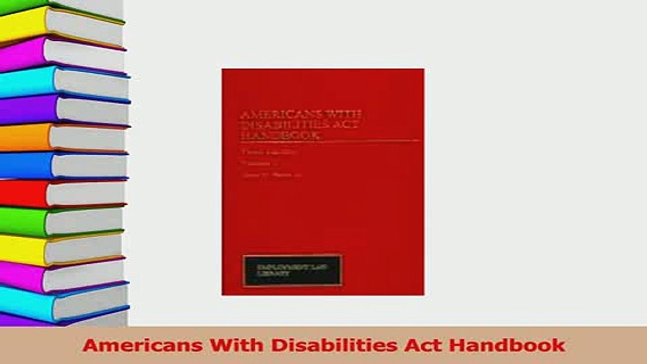 Read  Americans With Disabilities Act Handbook Ebook Free