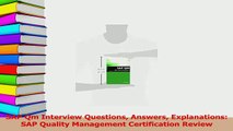 PDF  SAP Qm Interview Questions Answers Explanations SAP Quality Management Certification Download Online
