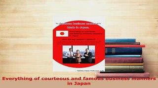 PDF  Everything of courteous and famous business manners in Japan Read Full Ebook