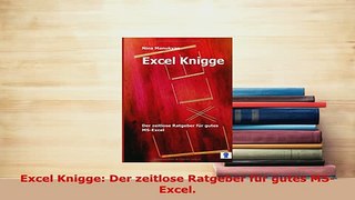 PDF  Excel Knigge Der zeitlose Ratgeber für gutes MSExcel Read Full Ebook