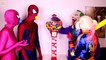 Spiderman & Pink Spidergirl vs Joker! w- Bubble Gums! Superhero Fun in Real Life -)
