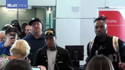 Tyga swamped by fans as he arrives in Sydney Australia