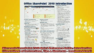 FREE DOWNLOAD  Microsoft SharePoint 2010 Quick Reference Guide Introduction Cheat Sheet of Instructions READ ONLINE