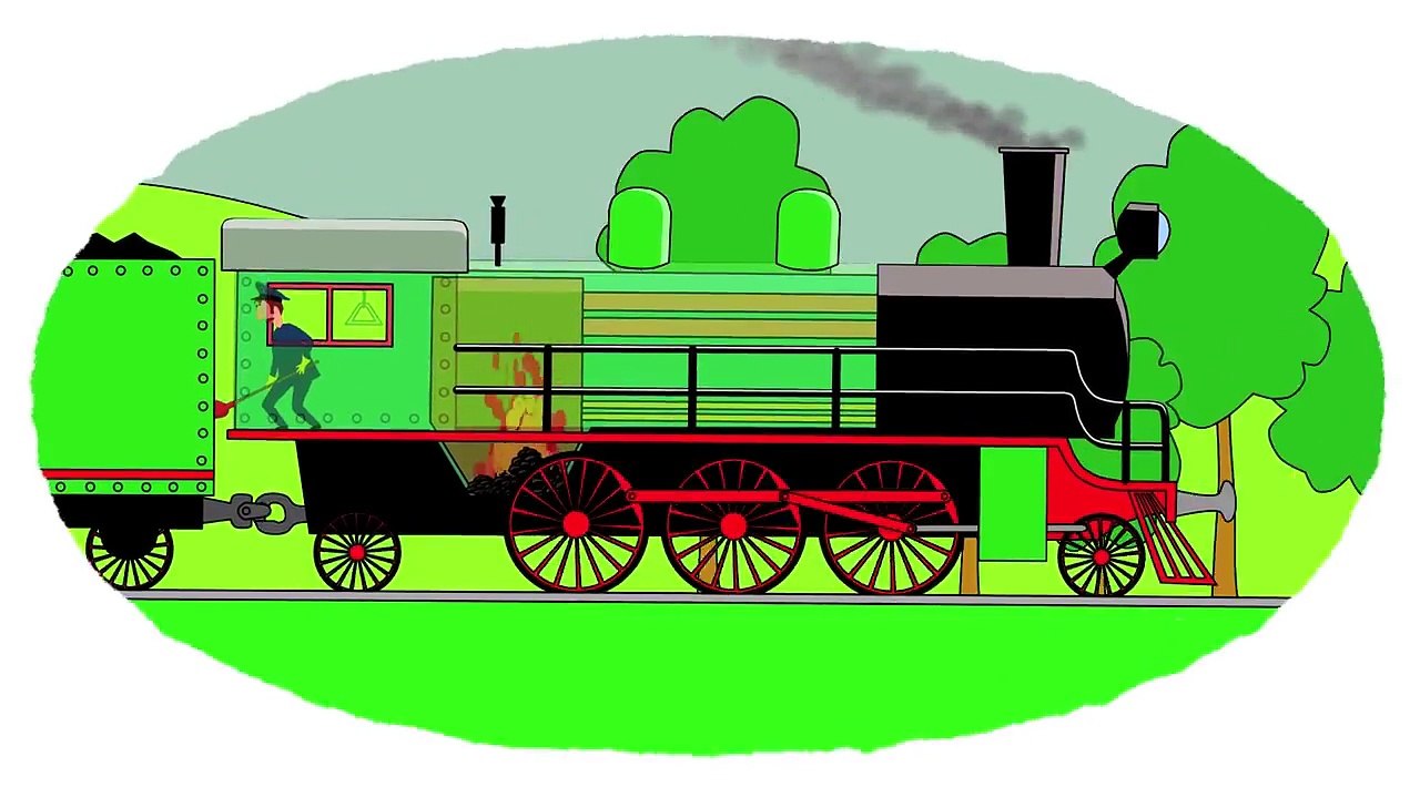 Мультик - Раскраска. Учим Цвета - Все поезда - Мультики про паровозики