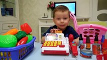 Играем в магазин _ Клим продавец _ Учимся играть _ Kid Doing Grocery Shopping