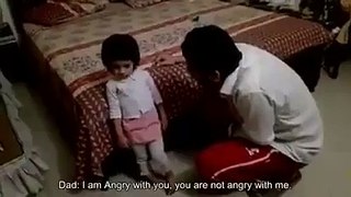 Very Cute Little Girl Arguing with Her Father and Not Saying Sorry