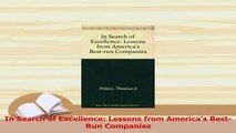 Read  In Search of Excellence Lessons from Americas BestRun Companies Ebook Free