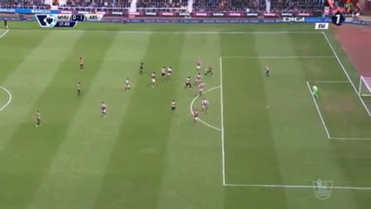 Mesut Özil Amazing Goal 0-1 | West Ham United vs Arsenal | 09.04.2016