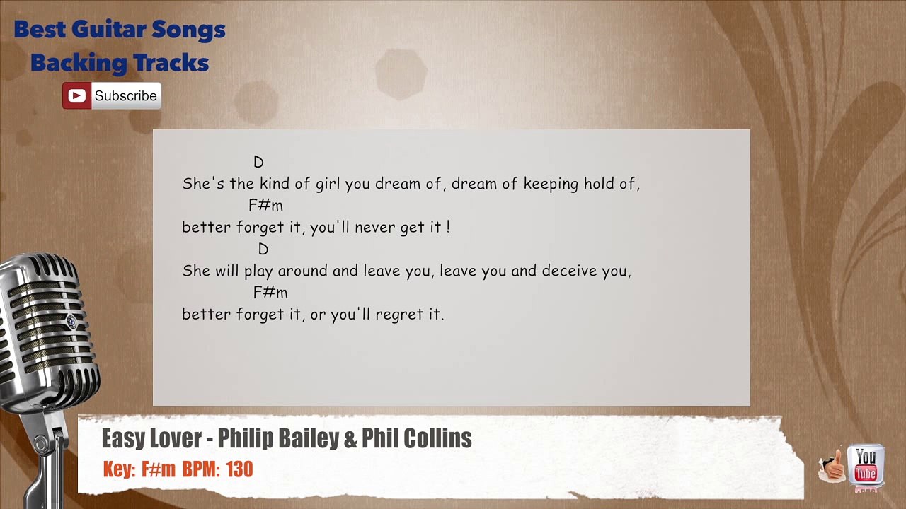 Easy Lover - Philip Bailey & Phil Collins Vocal Backing Track with chords and lyrics