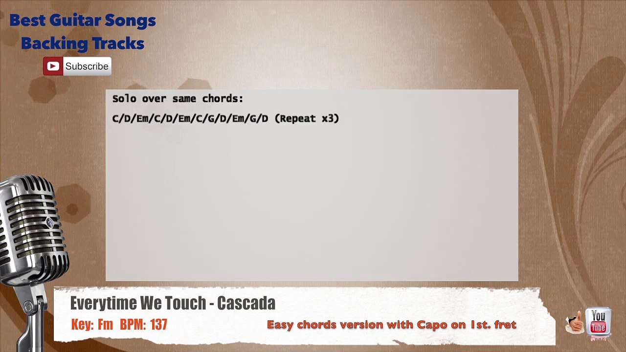 Everytime We Touch - Cascada Vocal Backing Track with chords and lyrics