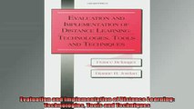 Free PDF Downlaod  Evaluation and Implementation of Distance Learning Technologies Tools and Techniques READ ONLINE