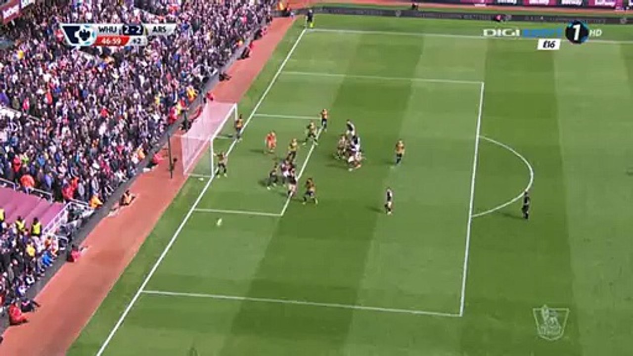 Andrew Carroll Goal HD - West Ham 2-2 Arsenal - 09-04-2016