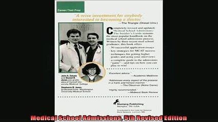 EBOOK ONLINE  Medical School Admissions 5th Revised Edition  BOOK ONLINE