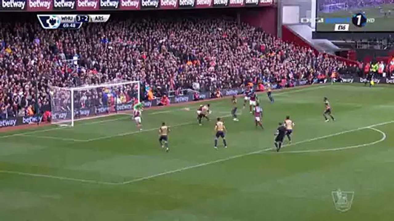 Laurent Koscielny Goal HD - West Ham 3-3 Arsenal - 09.04.2016