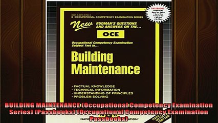 Free PDF Downlaod  BUILDING MAINTENANCE Occupational Competency Examination Series Passbooks READ ONLINE